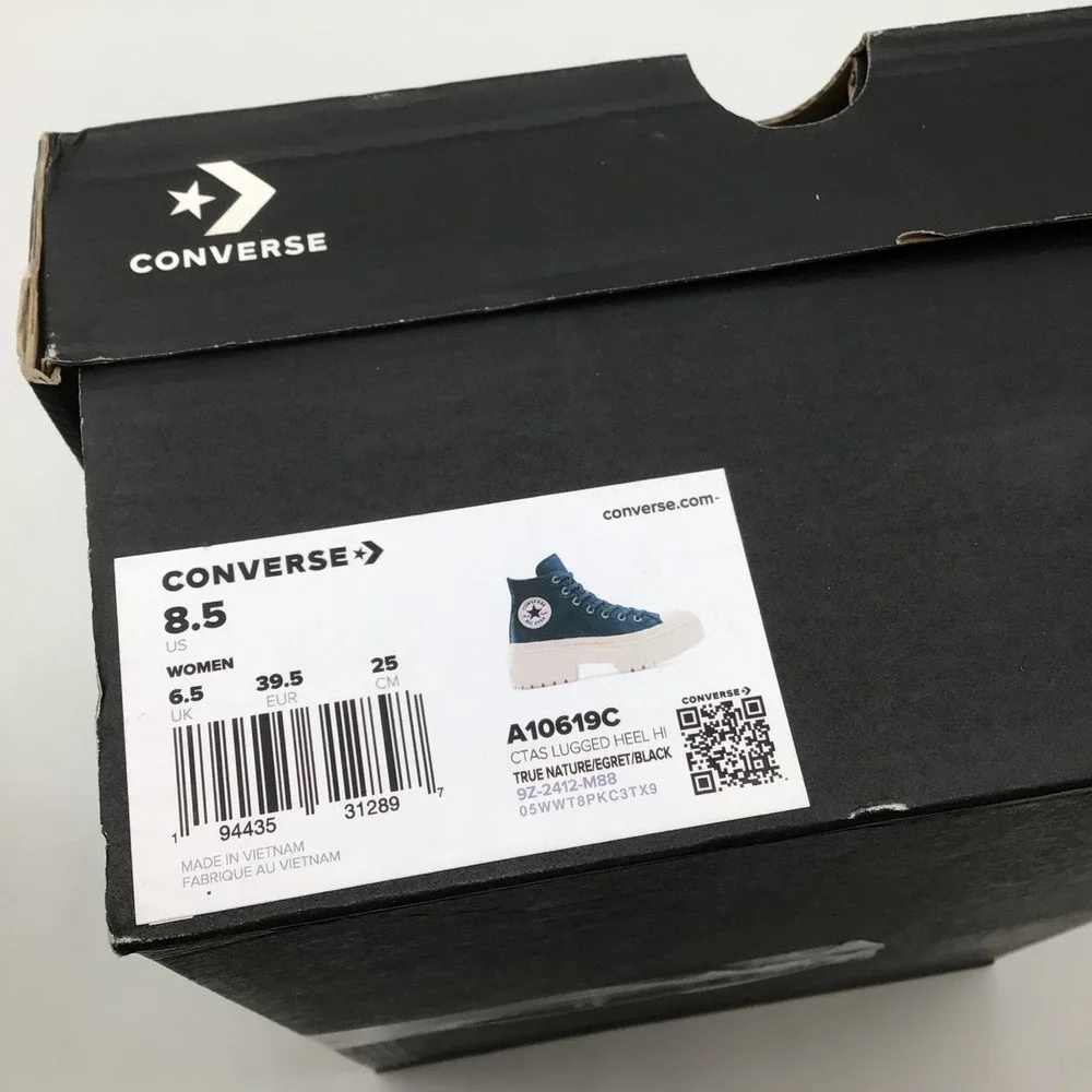 Converse CTAS Lugged Heel Hi Teal Platform Sneakers A10619C‎ Womens Size 8.5 NEW - Picture 7 of 7